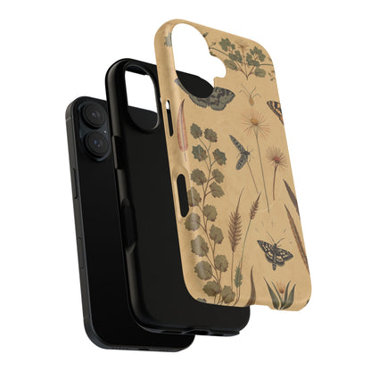 British Moth Trap Garden iPhone Case – Vintage Botanical Night Design