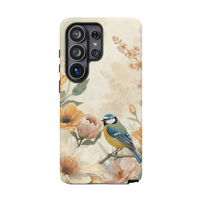 Samsung Galaxy Floral Vintage Blue Tit Tough Case