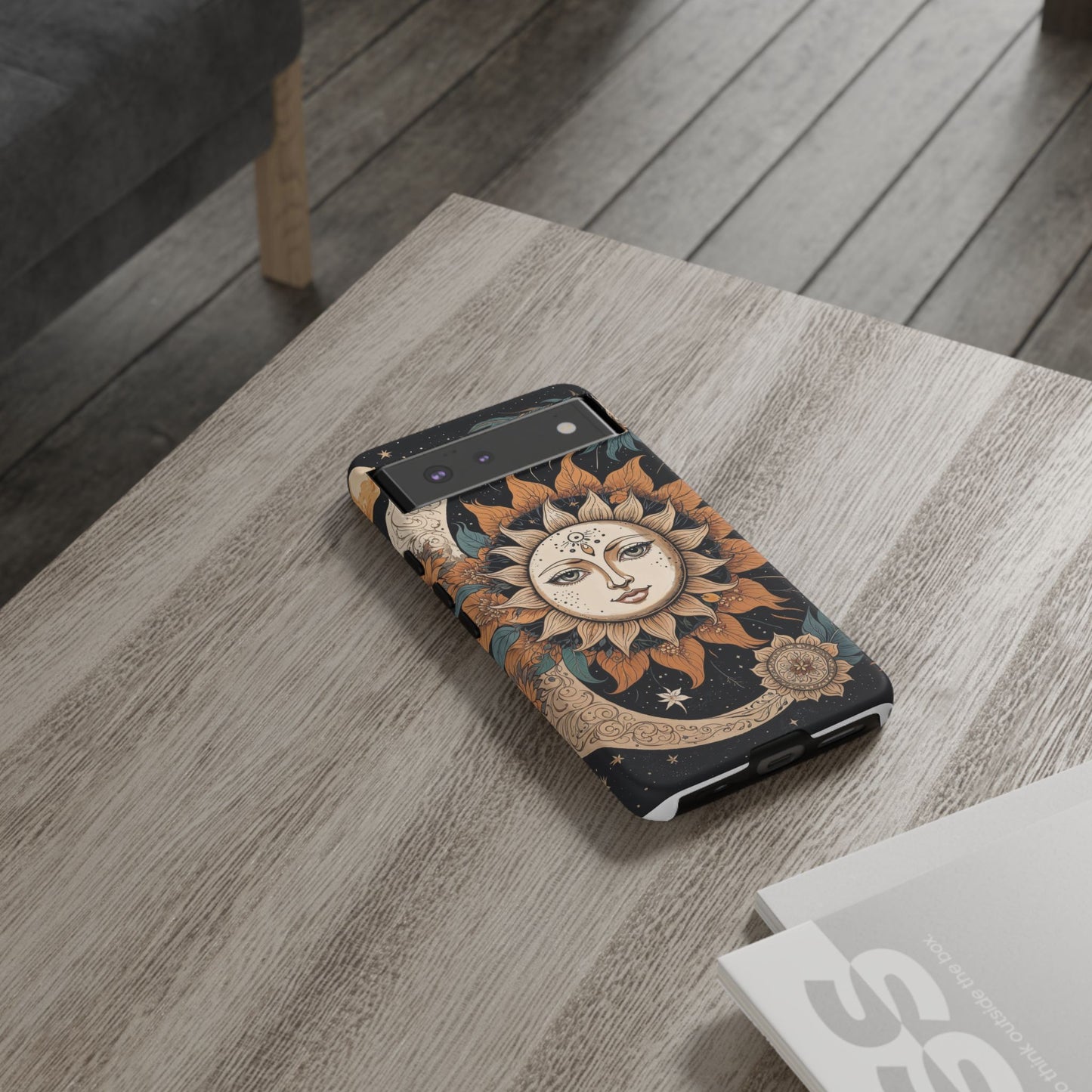Google Pixel Case - Celestial Sun and Moon Boho Design