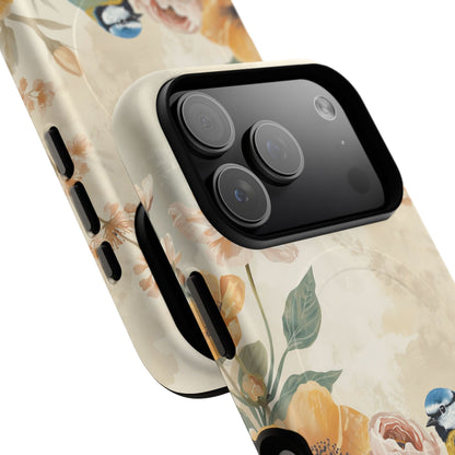 iPhone Floral Blue Tit MagSafe Tough Case