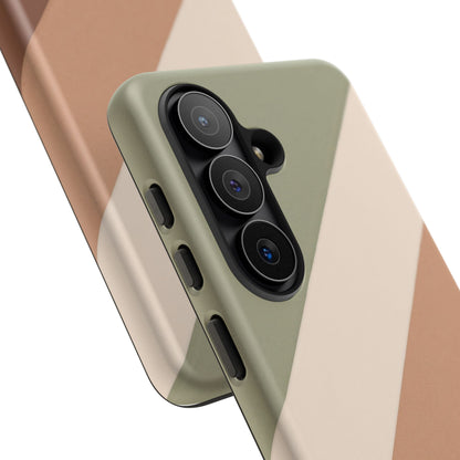 Samsung Galaxy Neutral Stripe Phone Case - Earth Tone Matte Tough Protective Cover