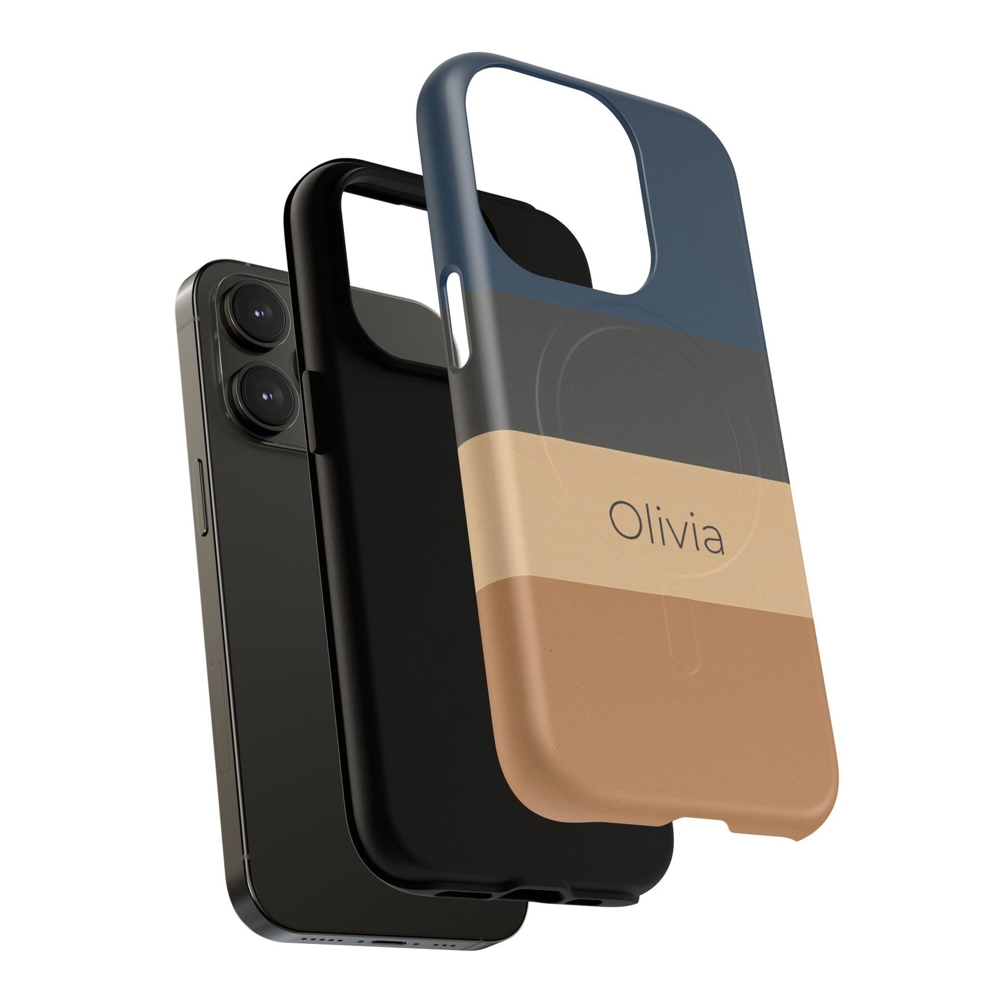 Personalised Custom Name iPhone MagSafe Case - Sandstone Stripe