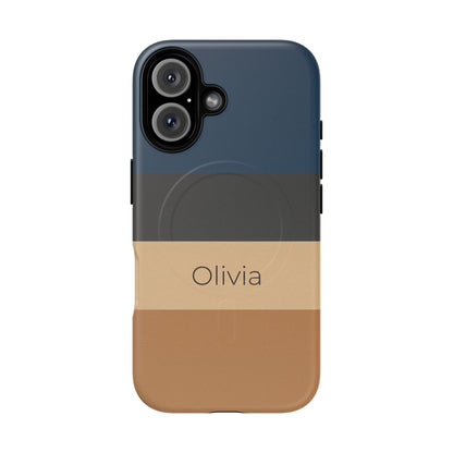 Personalised Custom Name iPhone MagSafe Case - Sandstone Stripe
