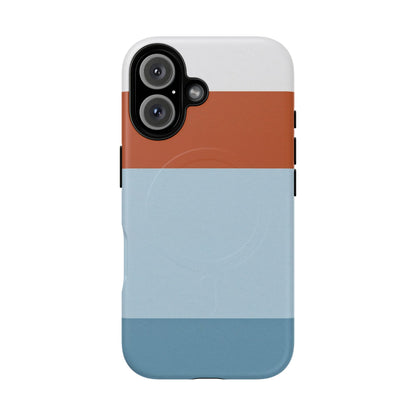 Coastal Horizon Colour-Block iPhone Case - Luxury Shockproof MagSafe® Compatible Tough Cover