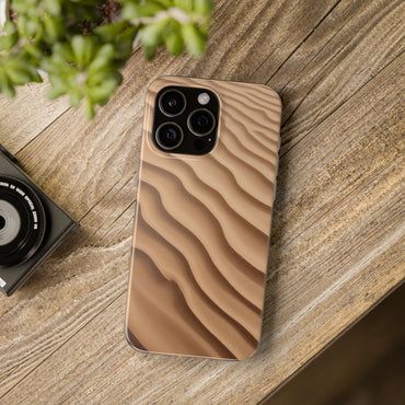 Golden Sand Ripple Pattern Phone Case - Minimal Beach Texture Design