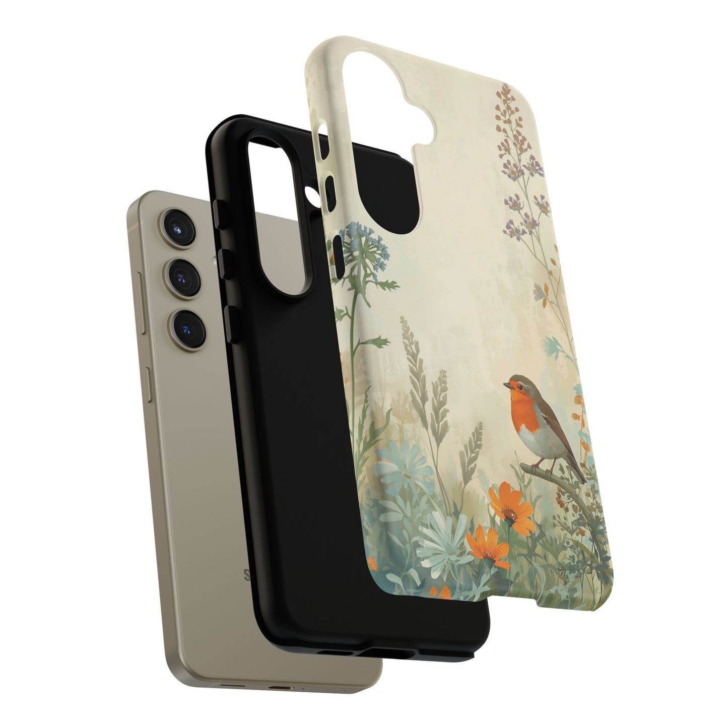 Samsung Galaxy Floral Robin Tough Case