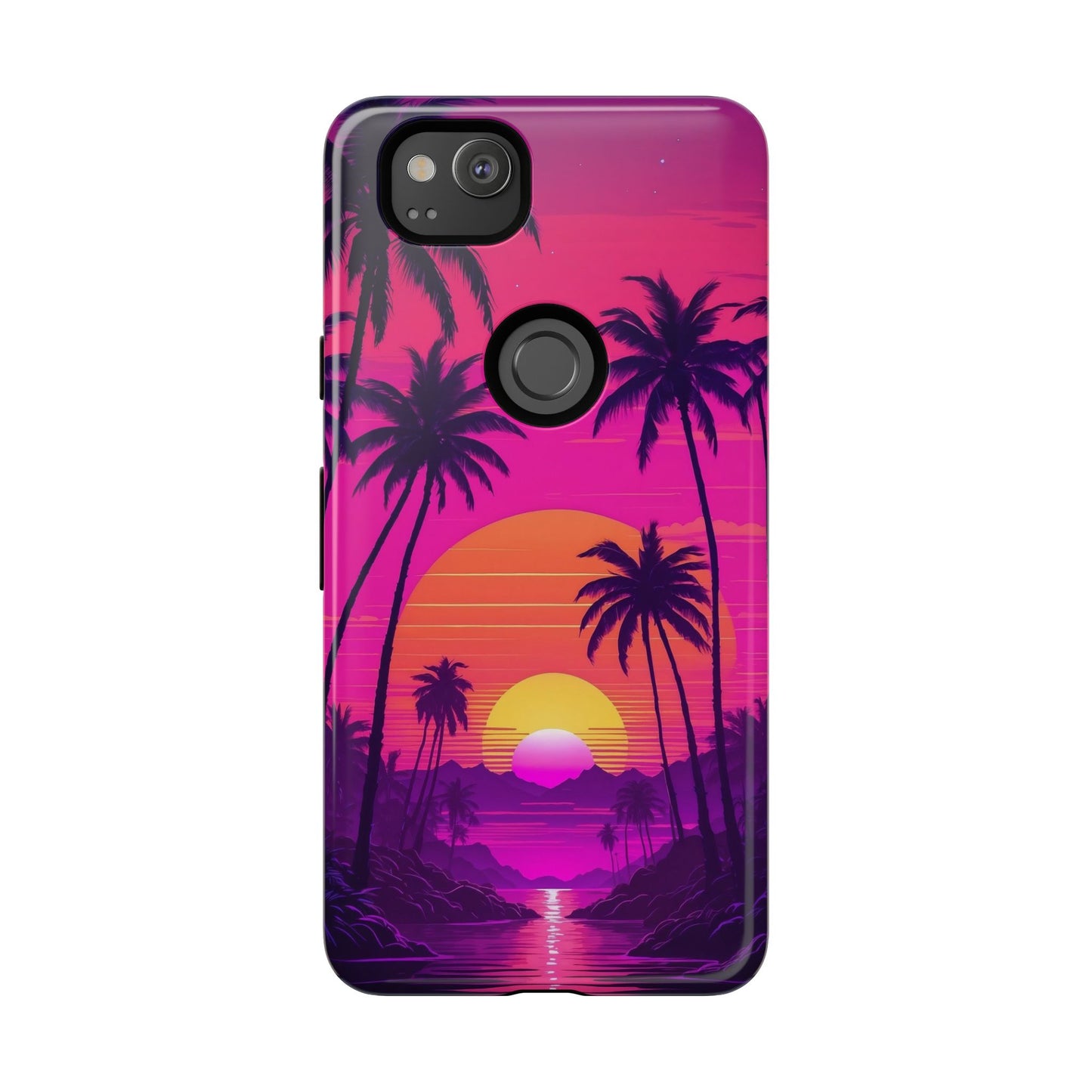 Google Pixel Case - Tropical Sunset Palm Paradise