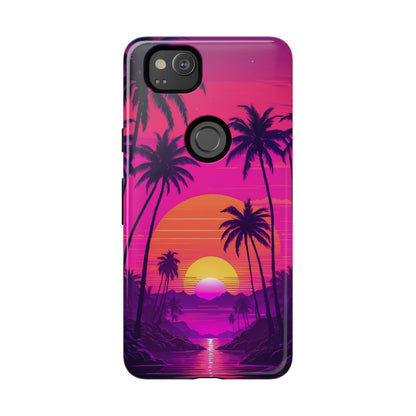Google Pixel Case - Tropical Sunset Palm Paradise