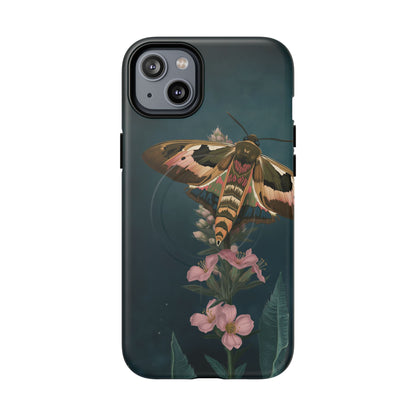 Rosebay at Midnight British Moth Botanical iPhone Case