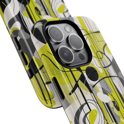 Neon Grid Abstract iPhone Case - Premium MagSafe Protective Cover