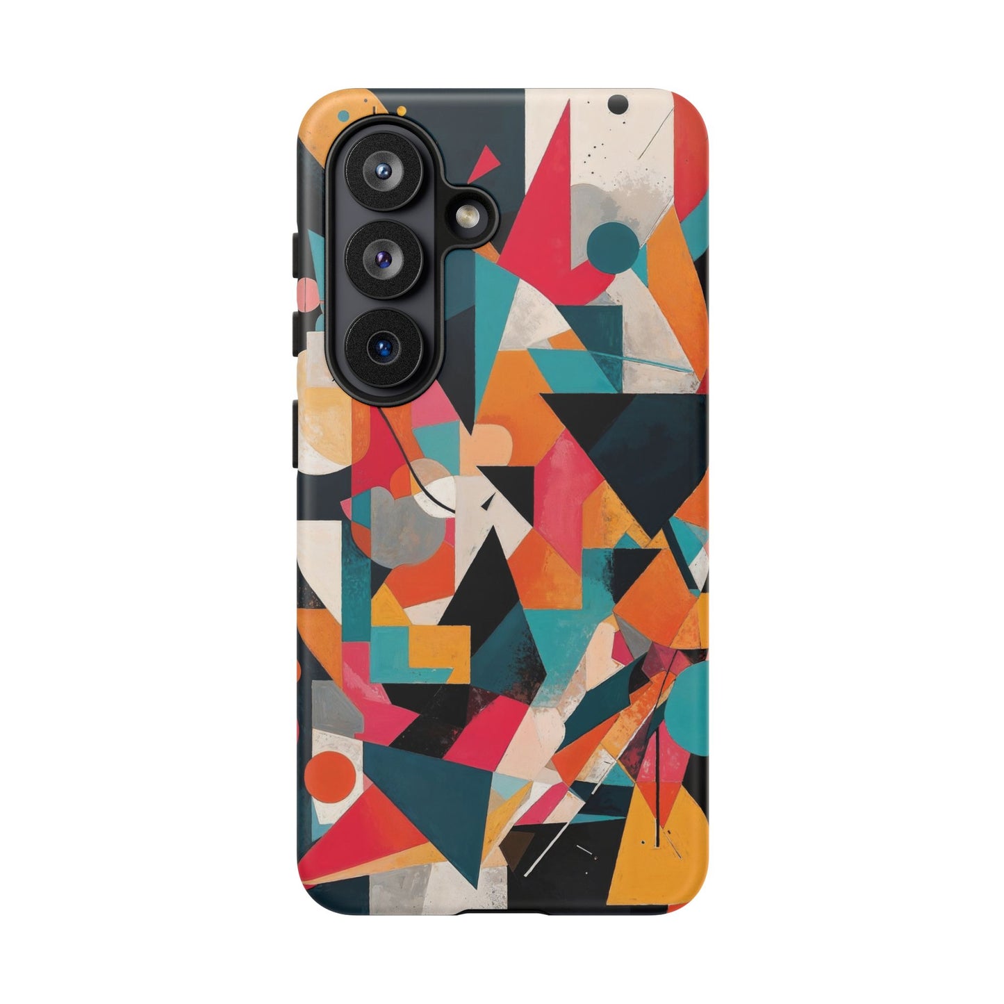 Samsung Galaxy Abstract Geometric Art Phone Case - Colourful Matte Tough Protective Cover