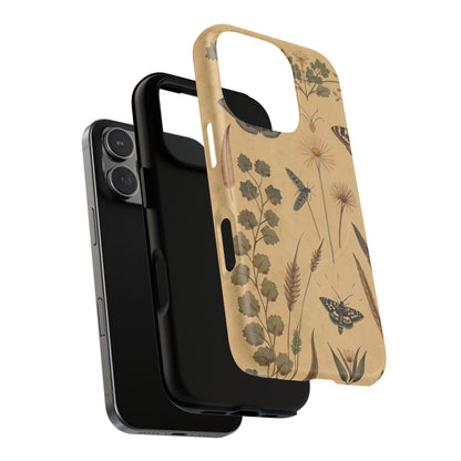 British Moth Trap Garden iPhone Case – Vintage Botanical Night Design