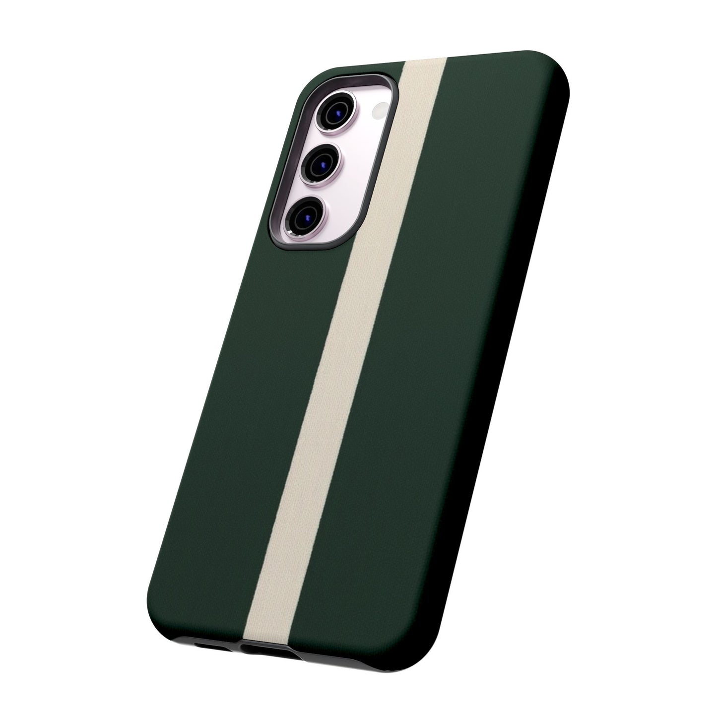 Samsung Galaxy British Racing Green Stripe Case - Matte Tough Protective Cove