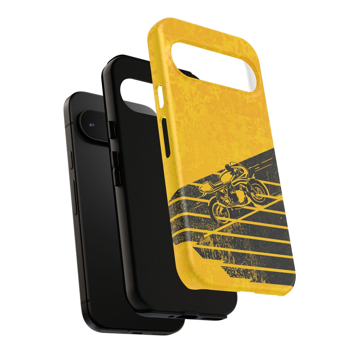 Google Pixel Case - Retro Motorcycle Rider Yellow