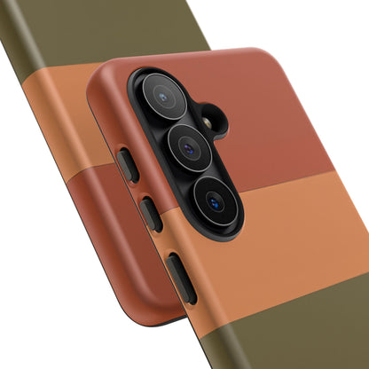 Samsung Galaxy Personalised Name Phone Case - Warm Colour Block Matte Tough Protective Cover