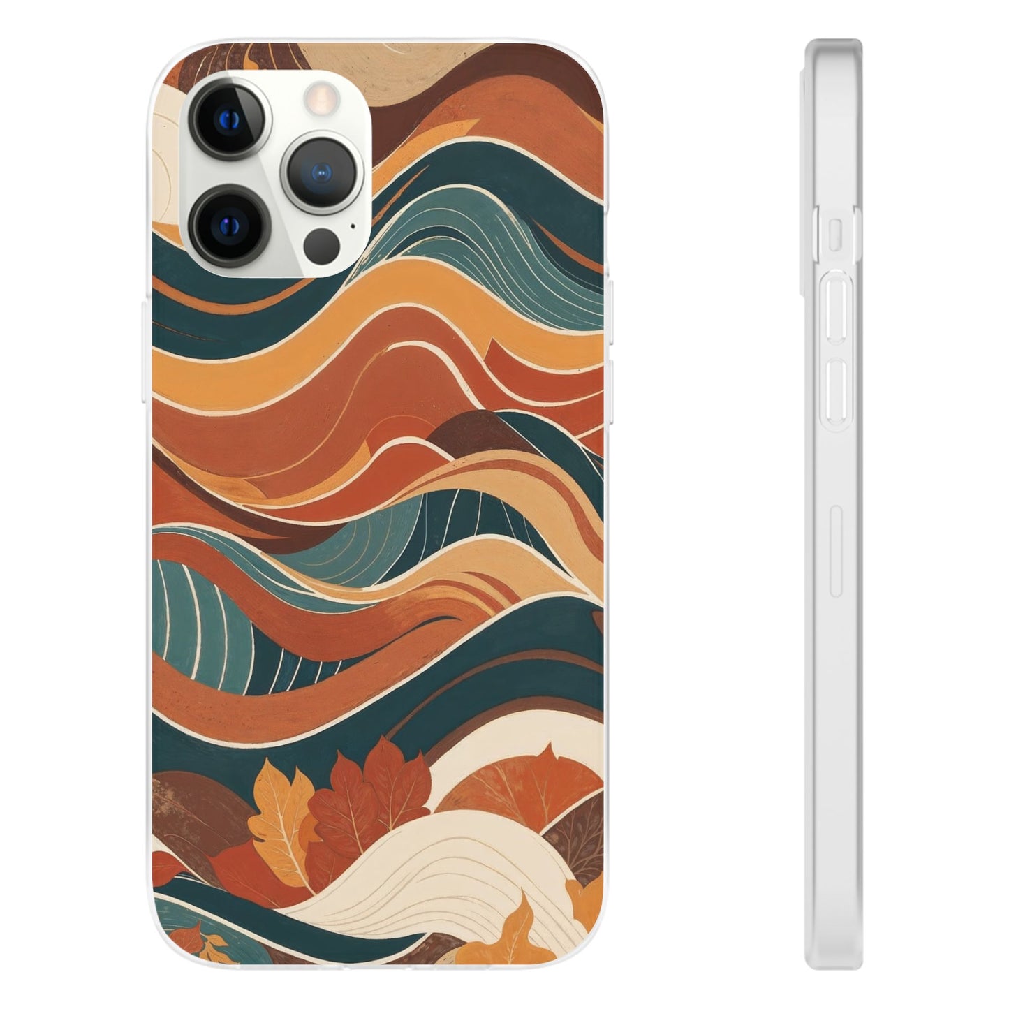 Abstract Autumn Leaves Waves Phone Case