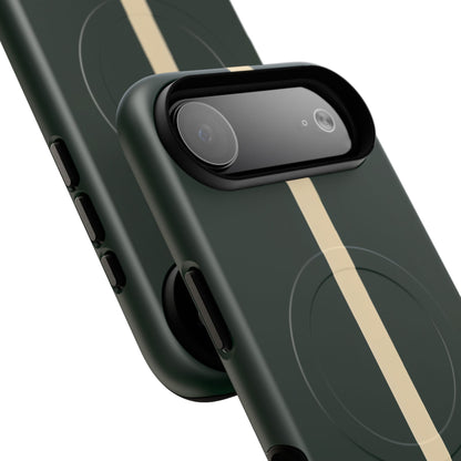 British Racing Green Stripe iPhone Case – Shockproof MagSafe® Compatible Cover