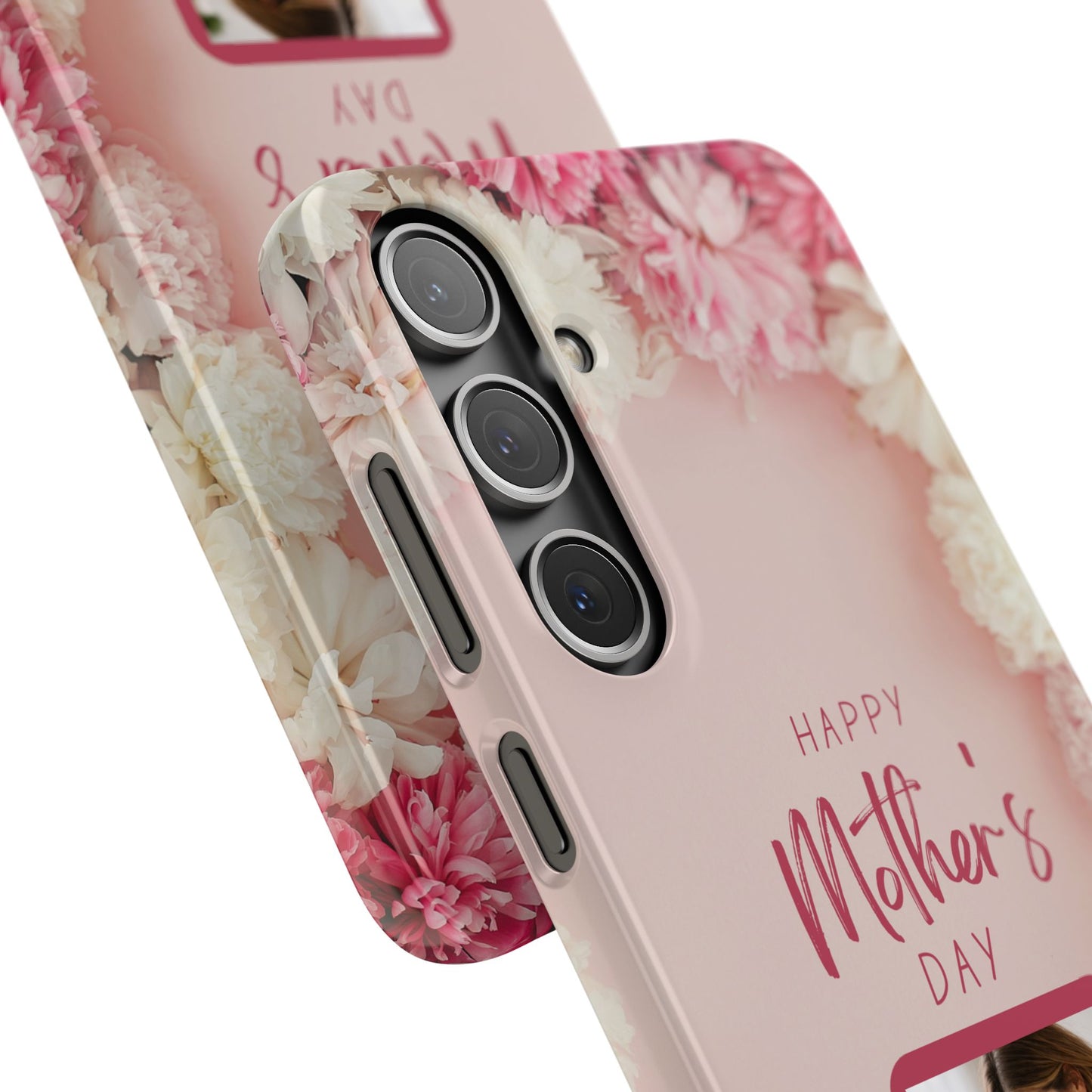 Samsung Galaxy Personalised Mothers Day Case - Custom Photo Pink Floral Cover