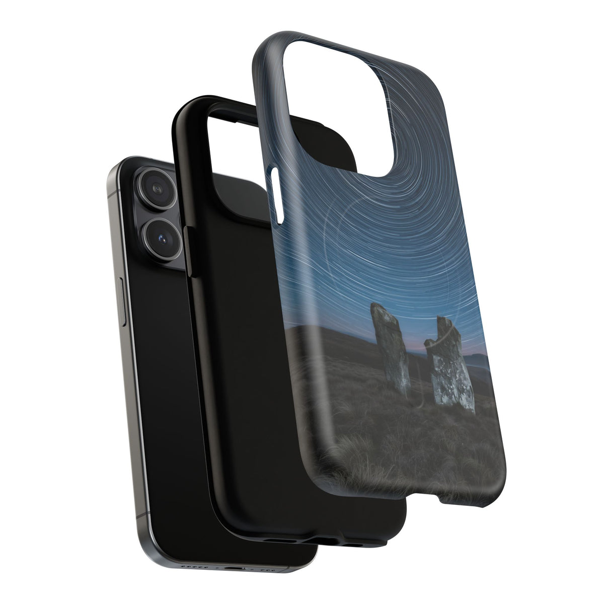 iPhone Star Trails Over Ancient Stones Premium MagSafe Case