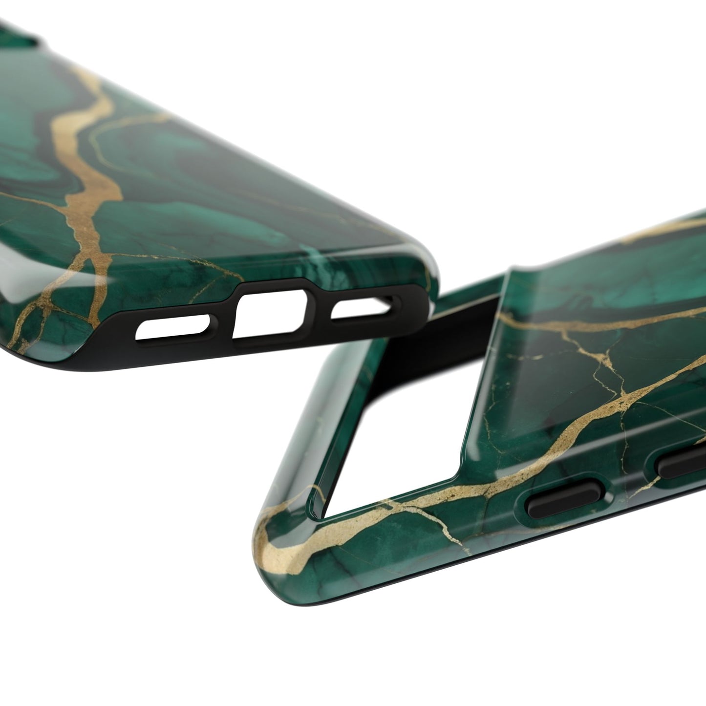 Google Pixel Case - Emerald Luxe Marble with Gold Veins