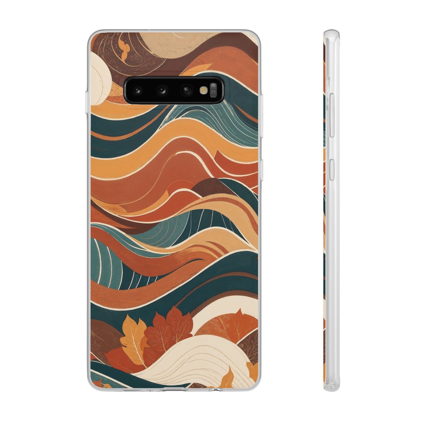 Abstract Autumn Leaves Waves Phone Case