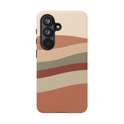 Samsung Galaxy Wavy Stripe Phone Case - Earth Tone Matte Tough Protective Cover