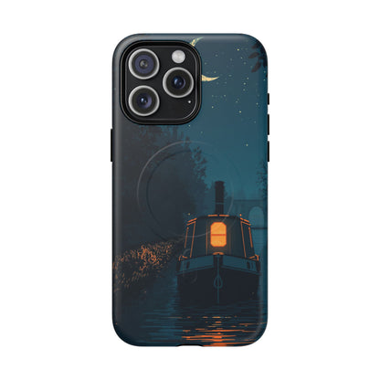 iPhone Night Narrowboat Canal Premium MagSafe Case