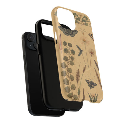 British Moth Trap Garden iPhone Case – Vintage Botanical Night Design