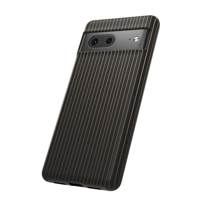 Google Pixel Case - Black and Gold Pinstripe Design Matte