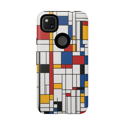 Google Pixel Case Mondrian Geometric Modern Art Design Matte Finish
