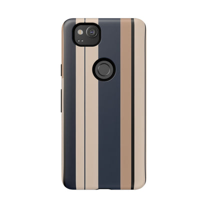 Google Pixel Case - Classic Racing Navy Beige Stripe