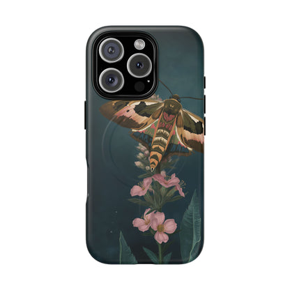Rosebay at Midnight British Moth Botanical iPhone Case