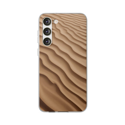 Golden Sand Ripple Pattern Phone Case - Minimal Beach Texture Design