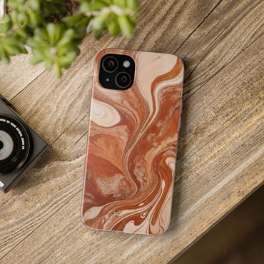 Terracotta Marble Phone Case Autumn Abstract Swirl