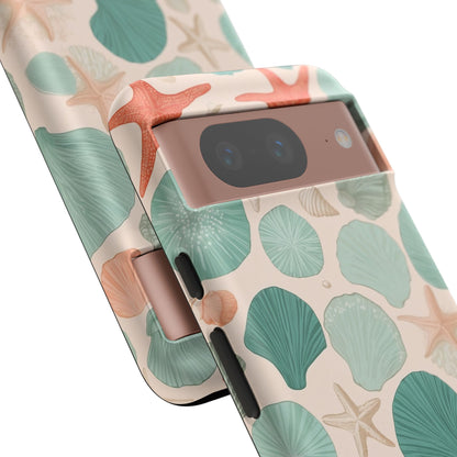 Google Pixel Case - Coastal Seashells and Starfish Pattern