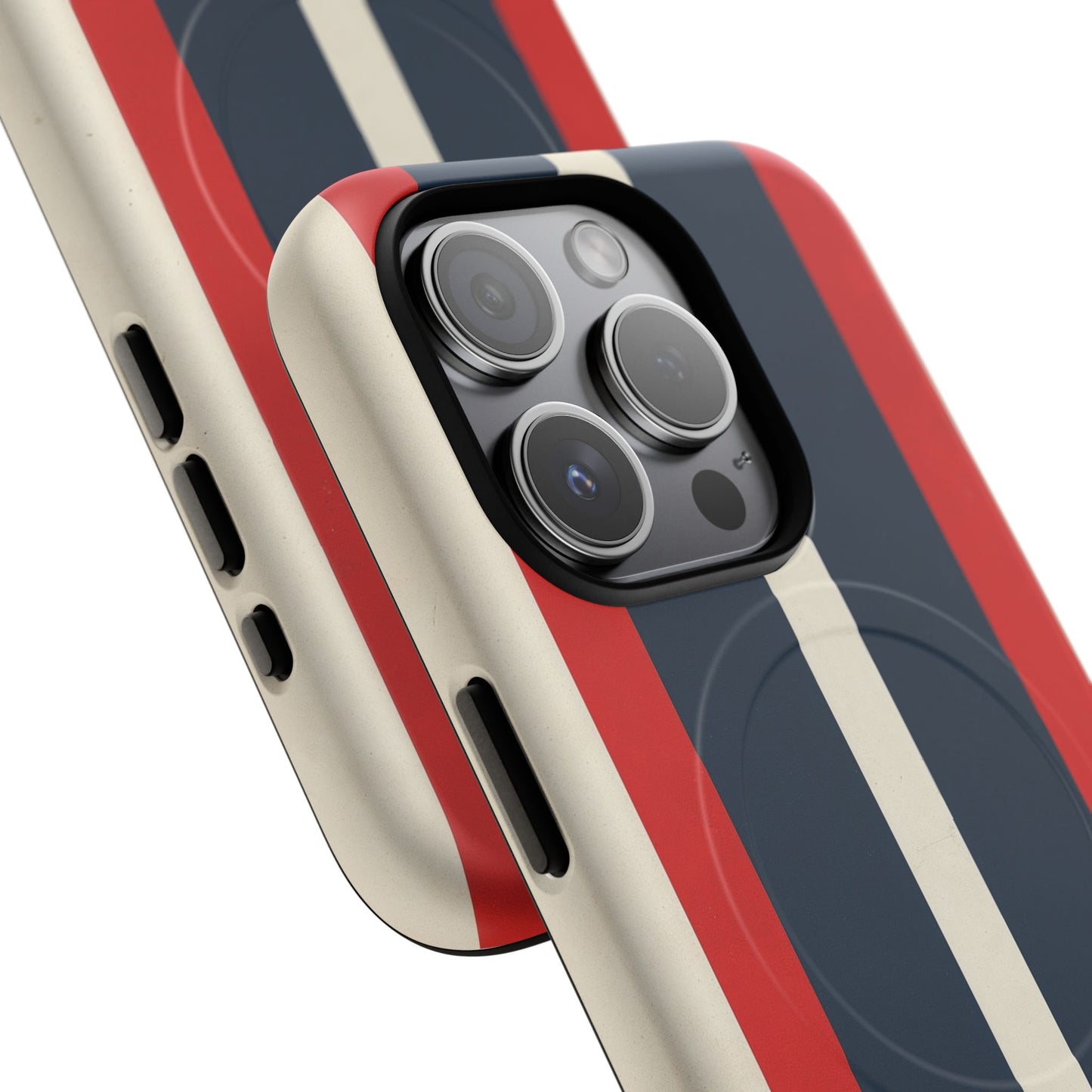 Retro Monaco Stripe Matte iPhone Case - Shockproof MagSafe® Compatible Cover