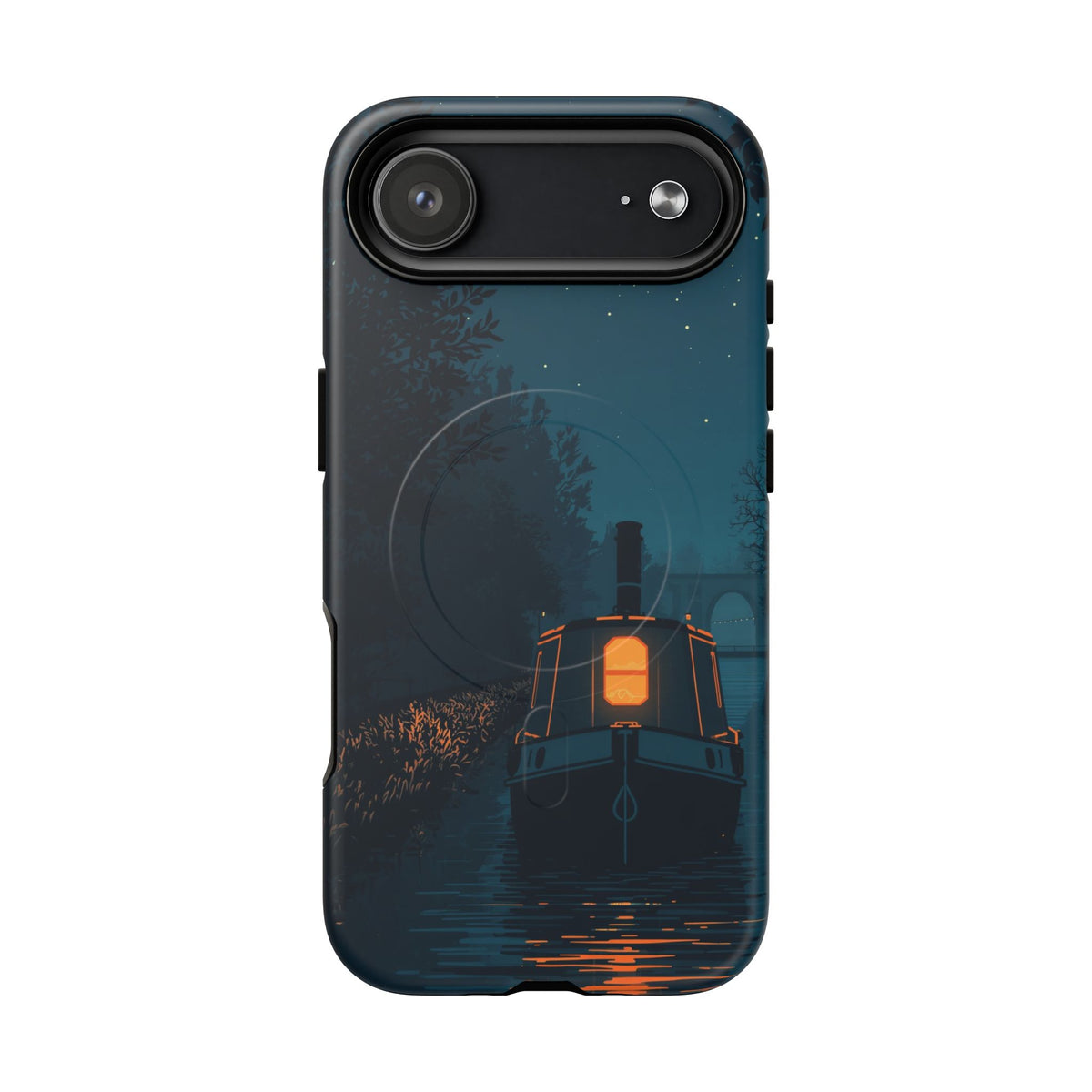 iPhone Night Narrowboat Canal Premium MagSafe Case