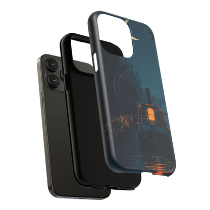 iPhone Night Narrowboat Canal Premium MagSafe Case