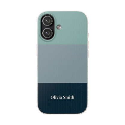 Personalised Eco-friendly iPhone Case - Custom Name Phone Case - Minimal Colour Block Design