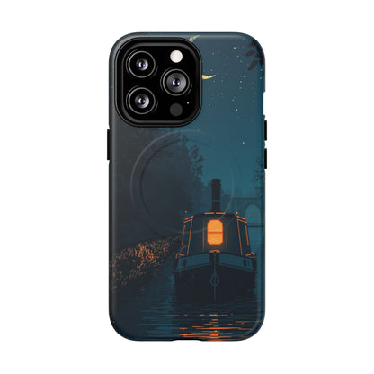 iPhone Night Narrowboat Canal Premium MagSafe Case