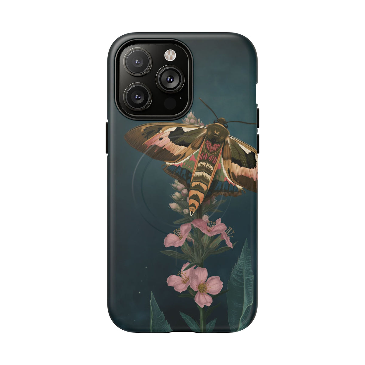 Rosebay at Midnight British Moth Botanical iPhone Case