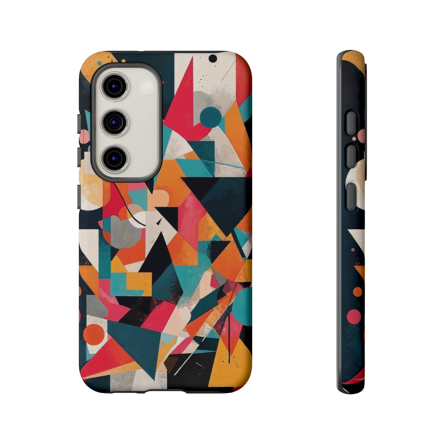 Samsung Galaxy Abstract Geometric Art Phone Case - Colourful Matte Tough Protective Cover