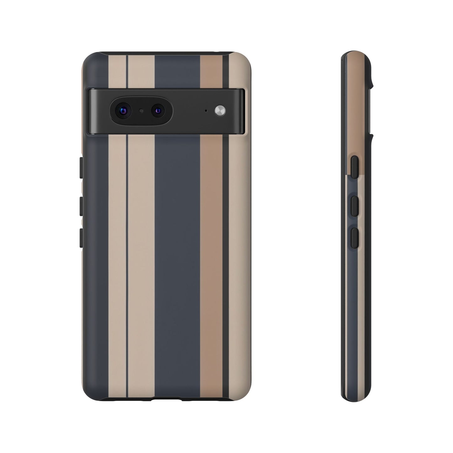 Google Pixel Case - Classic Racing Navy Beige Stripe