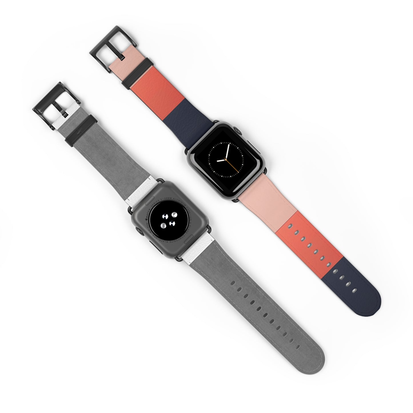 Coral Block Apple Watch Strap - Contemporary Colour-Block Watch Band
