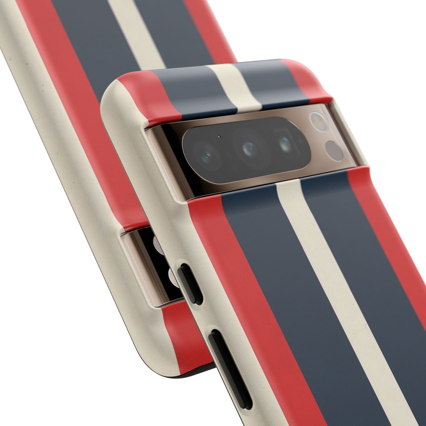 Google Pixel Case - Retro Racing Monaco Stripe | Vintage Motorsport Phone Cover in Red Navy White