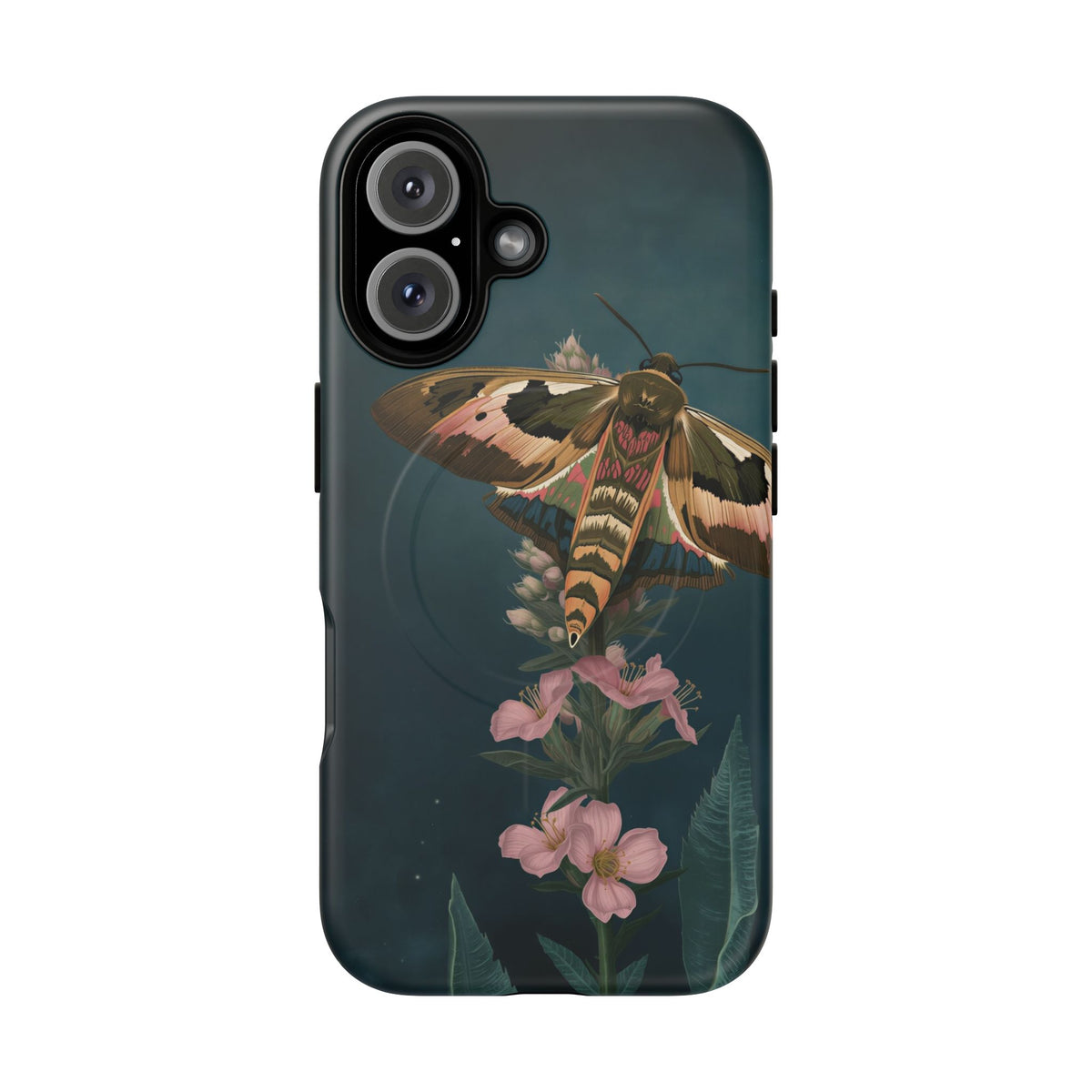 Rosebay at Midnight British Moth Botanical iPhone Case