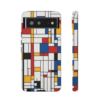 Google Pixel Case Mondrian Geometric Modern Art Design Matte Finish