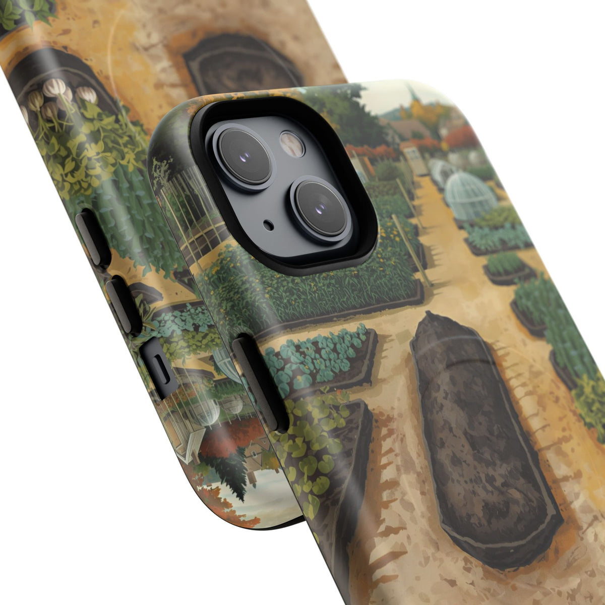 The Four Seasons of Plot Forty-Two Allotment Landscape iPhone Case