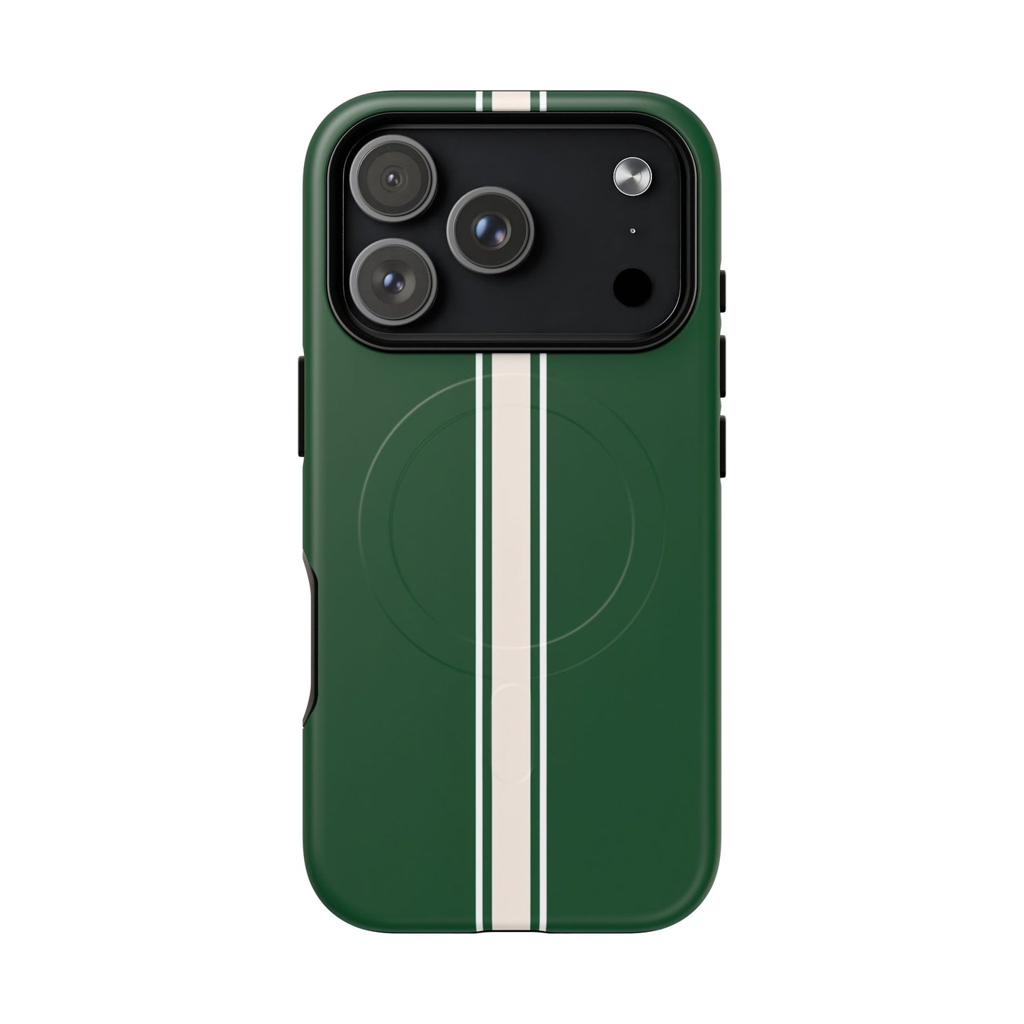 British Racing Green Stripe iPhone Case – Shockproof MagSafe® Compatible Cover