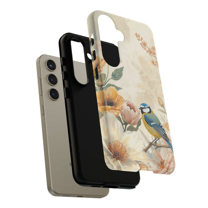 Samsung Galaxy Floral Vintage Blue Tit Tough Case